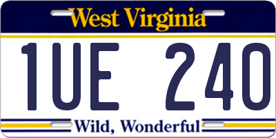 WV license plate 1UE240