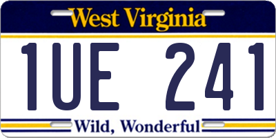 WV license plate 1UE241