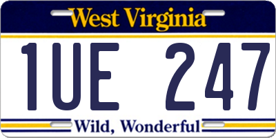 WV license plate 1UE247