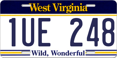 WV license plate 1UE248