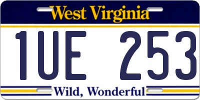 WV license plate 1UE253