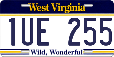 WV license plate 1UE255
