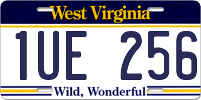 WV license plate 1UE256