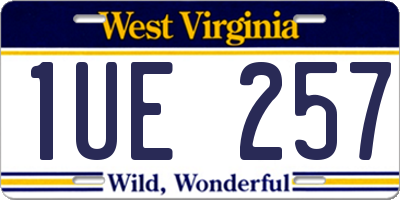 WV license plate 1UE257