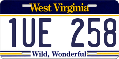 WV license plate 1UE258