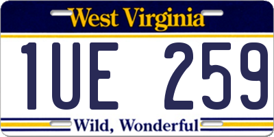WV license plate 1UE259