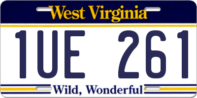 WV license plate 1UE261