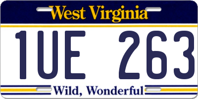WV license plate 1UE263