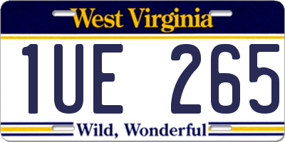 WV license plate 1UE265