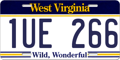 WV license plate 1UE266