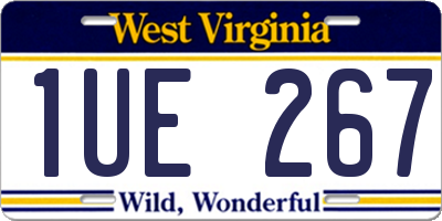 WV license plate 1UE267