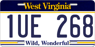 WV license plate 1UE268