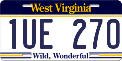 WV license plate 1UE270