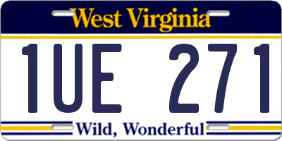 WV license plate 1UE271