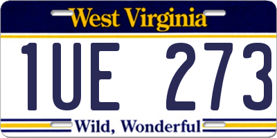 WV license plate 1UE273