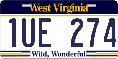 WV license plate 1UE274