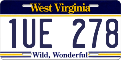 WV license plate 1UE278