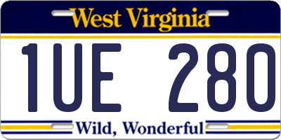 WV license plate 1UE280