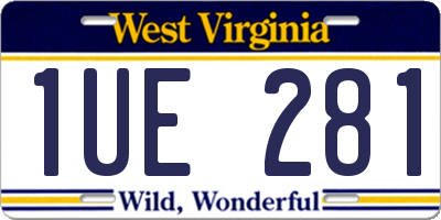 WV license plate 1UE281