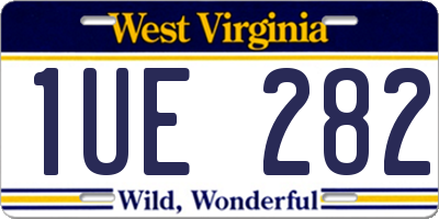 WV license plate 1UE282