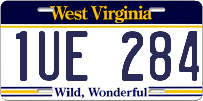 WV license plate 1UE284