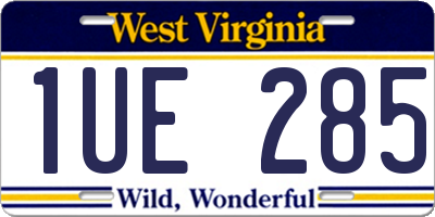 WV license plate 1UE285