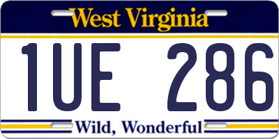 WV license plate 1UE286