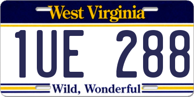 WV license plate 1UE288
