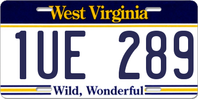 WV license plate 1UE289