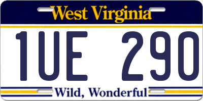 WV license plate 1UE290