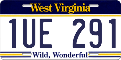 WV license plate 1UE291