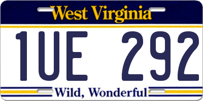 WV license plate 1UE292