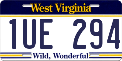 WV license plate 1UE294