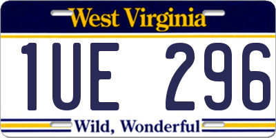 WV license plate 1UE296