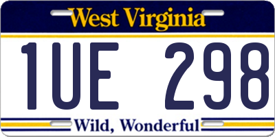WV license plate 1UE298