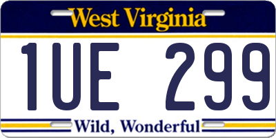 WV license plate 1UE299