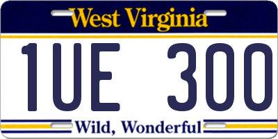 WV license plate 1UE300