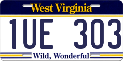 WV license plate 1UE303