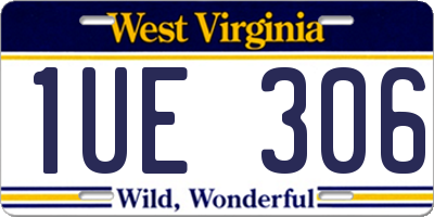 WV license plate 1UE306