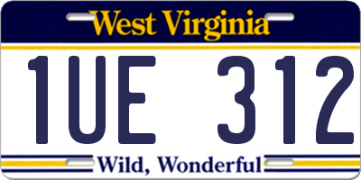 WV license plate 1UE312