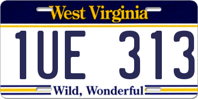 WV license plate 1UE313