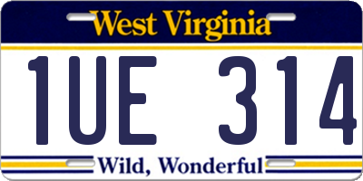 WV license plate 1UE314