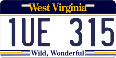 WV license plate 1UE315