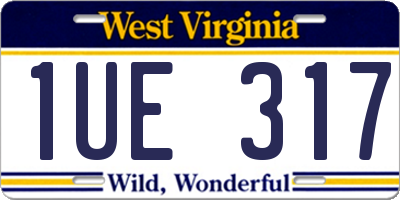 WV license plate 1UE317