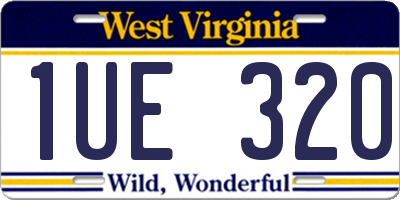 WV license plate 1UE320