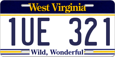 WV license plate 1UE321