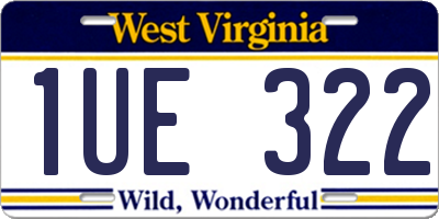 WV license plate 1UE322
