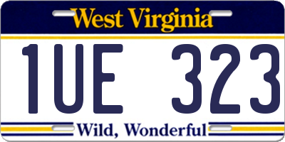 WV license plate 1UE323