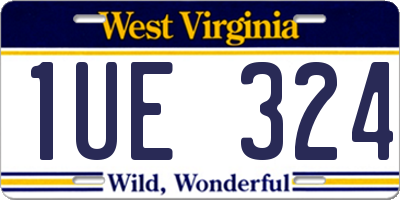 WV license plate 1UE324