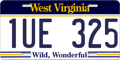 WV license plate 1UE325